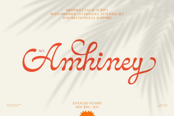 Amhiney: A Modern Script Font for Business