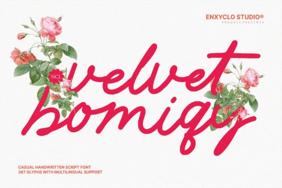 Velvet Bomiqy: A Handwritten Font for Editorial Elegance